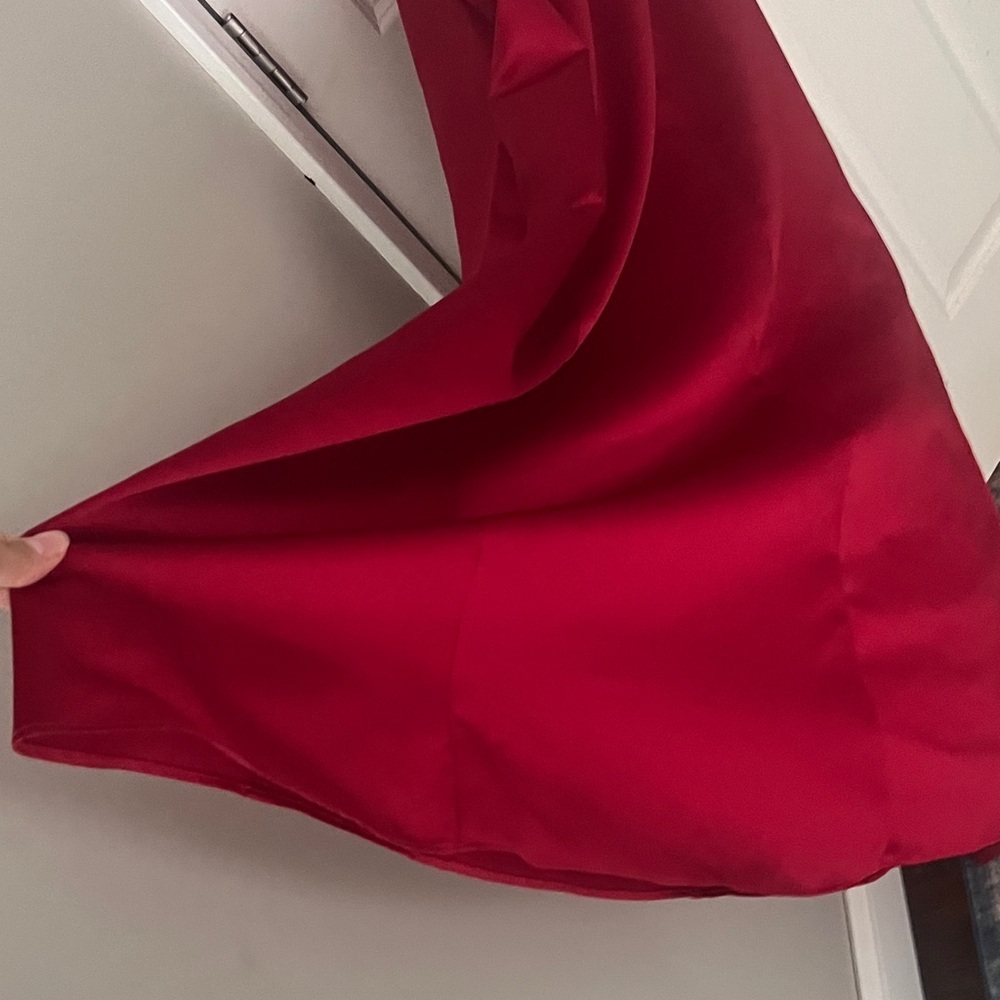 Michaelangelo Red Beaded embroidered halter full length gown prom, bridesmaid - Picture 4 of 12